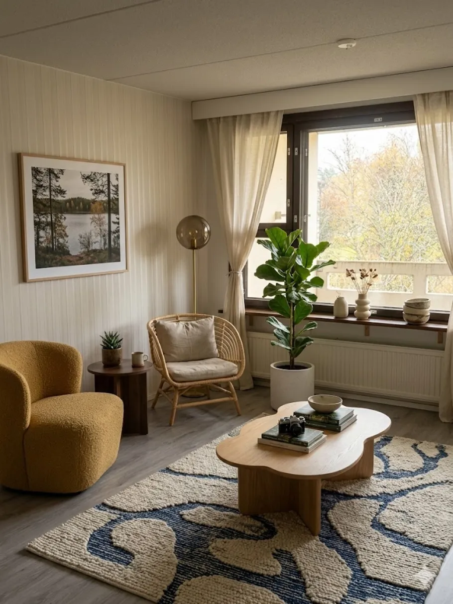 Pälkäneentie 11 B 14 olohuone visualisointikuva